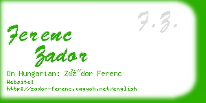 ferenc zador business card